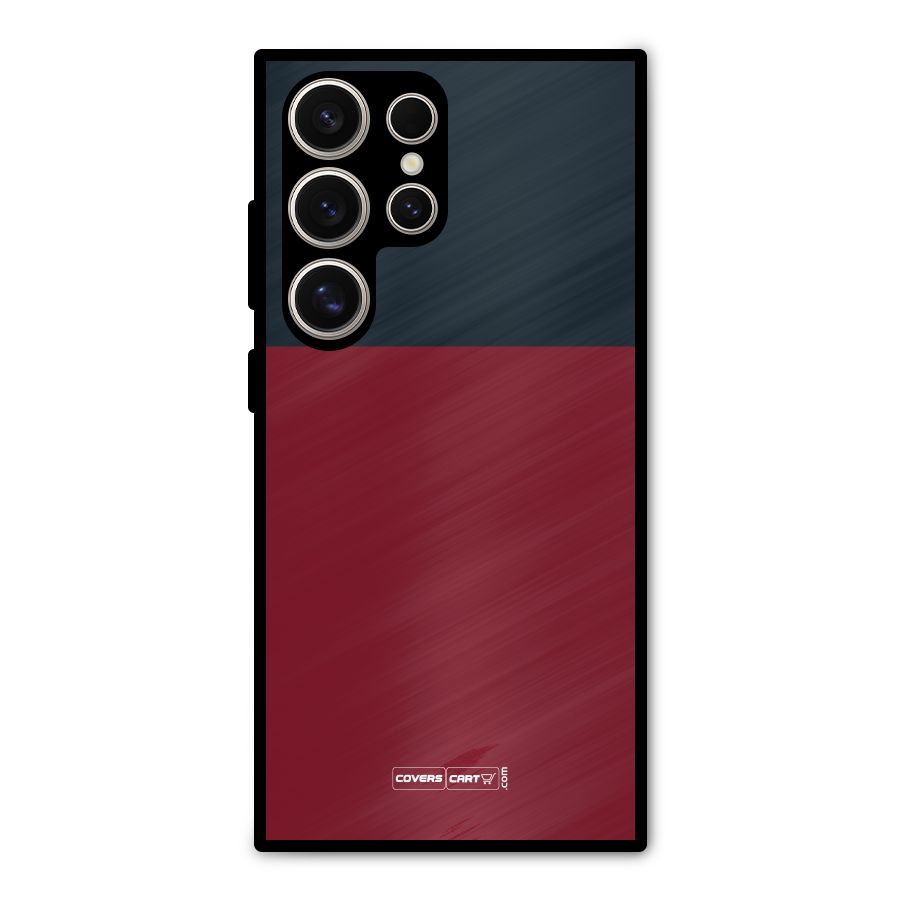 Maroon and Navy Blue Metal Back Case for Galaxy S24 Ultra
