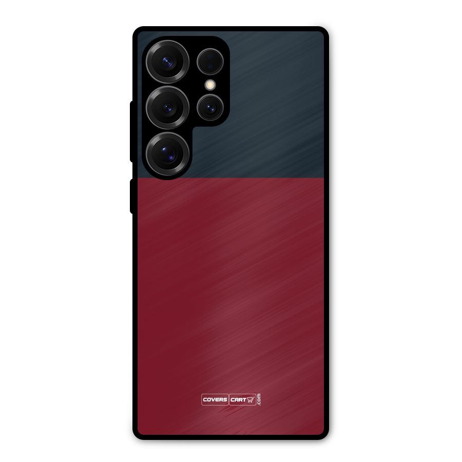 Maroon and Navy Blue Metal Back Case for Galaxy S25 Ultra