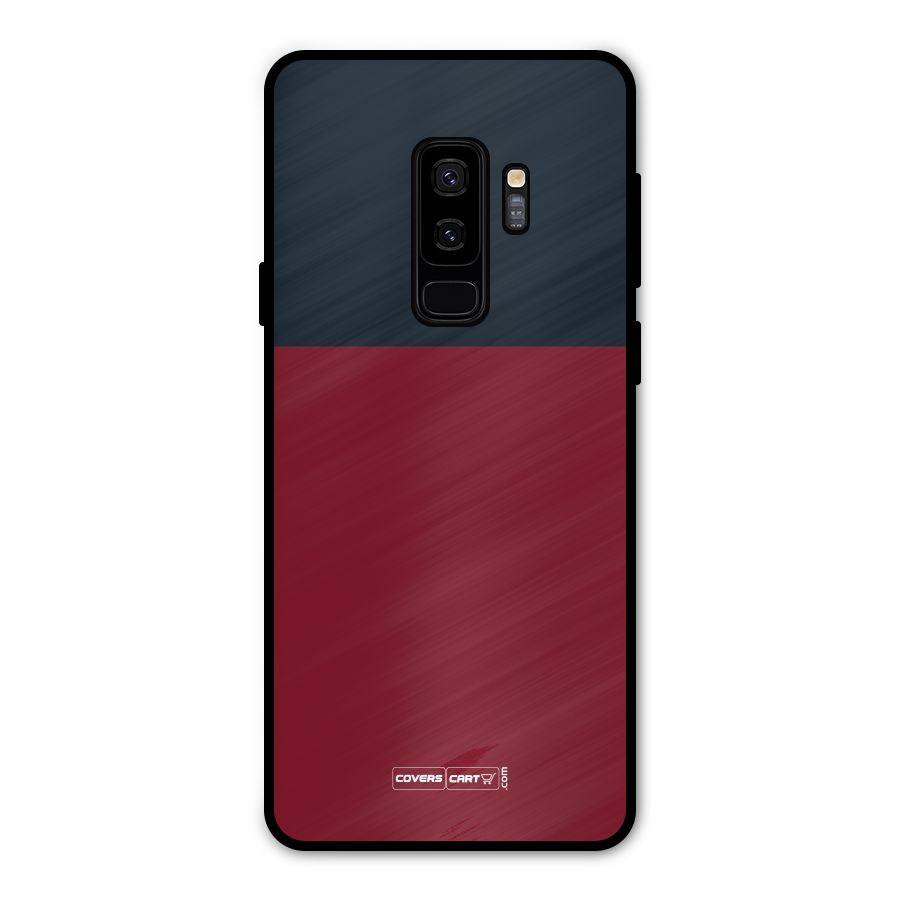 Maroon and Navy Blue Metal Back Case for Galaxy S9 Plus