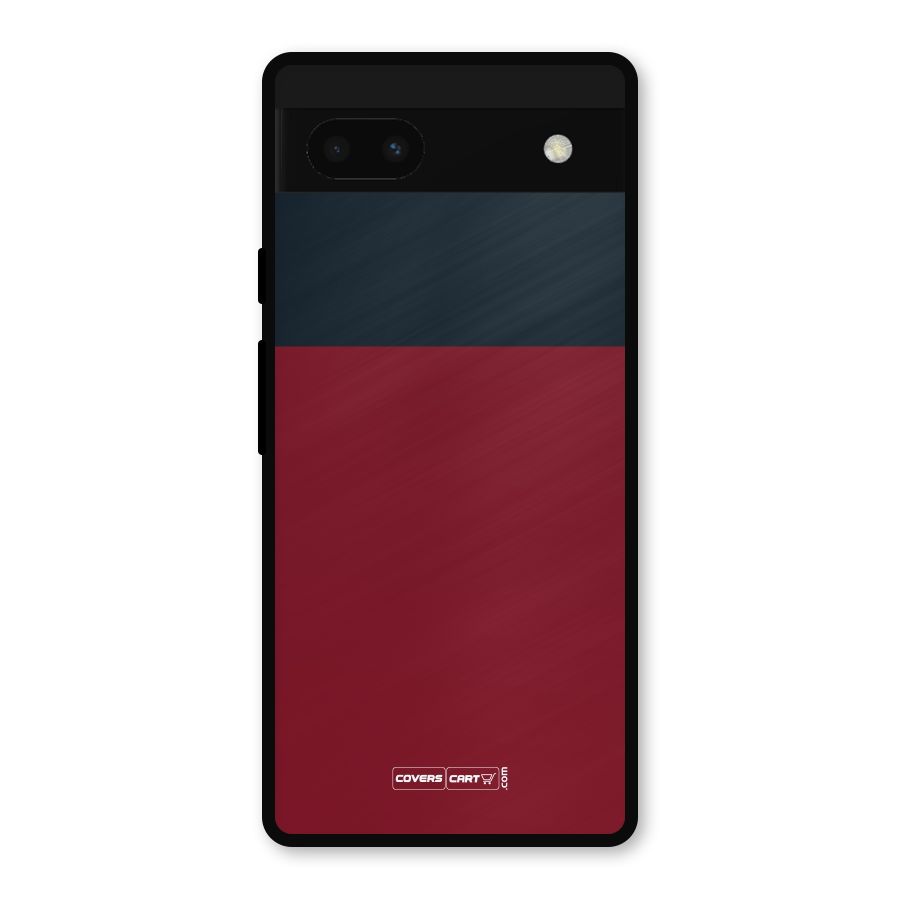 Maroon and Navy Blue Metal Back Case for Google Pixel 6a