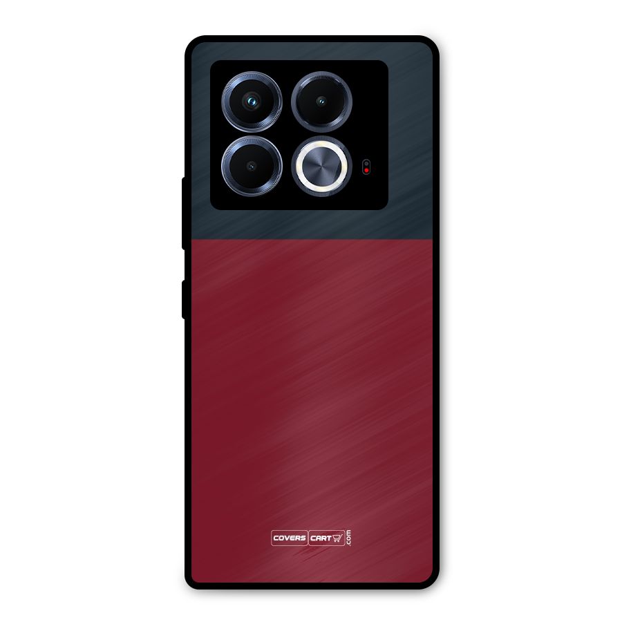 Maroon and Navy Blue Metal Back Case for Infinix Note 40 5G
