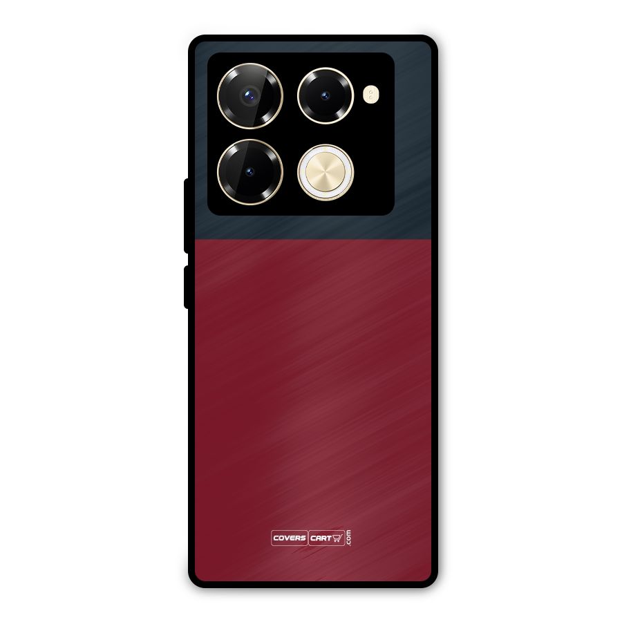 Maroon and Navy Blue Metal Back Case for Infinix Note 40 Pro Plus