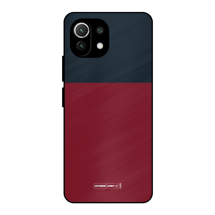 Maroon and Navy Blue Metal Back Case for Mi 11 Lite NE 5G
