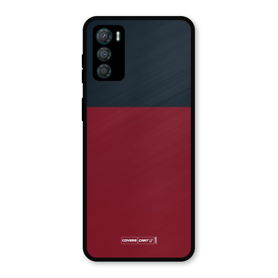 Maroon and Navy Blue Metal Back Case for Moto G42