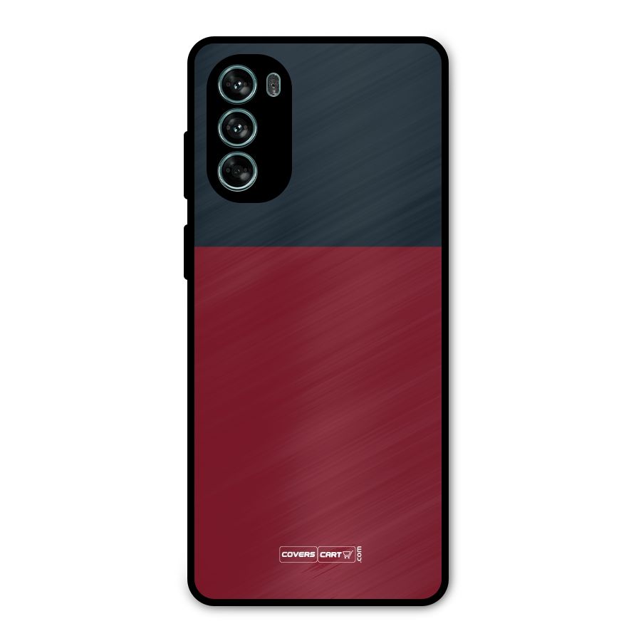 Maroon and Navy Blue Metal Back Case for Moto G62