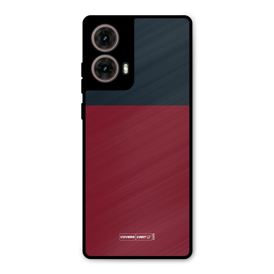 Maroon and Navy Blue Metal Back Case for Moto G85