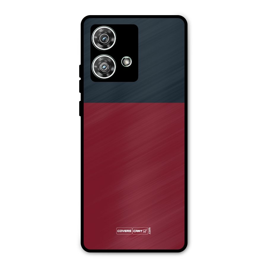 Maroon and Navy Blue Metal Back Case for Motorola Edge 40 Neo
