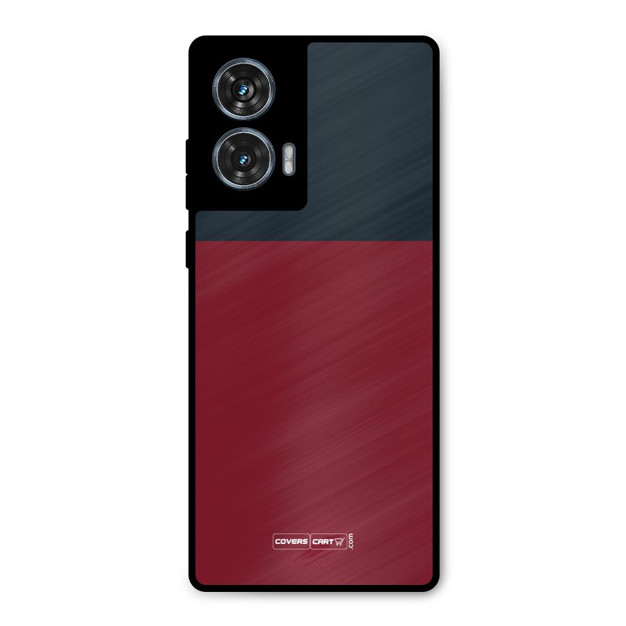 Maroon and Navy Blue Metal Back Case for Motorola Edge 50 Fusion