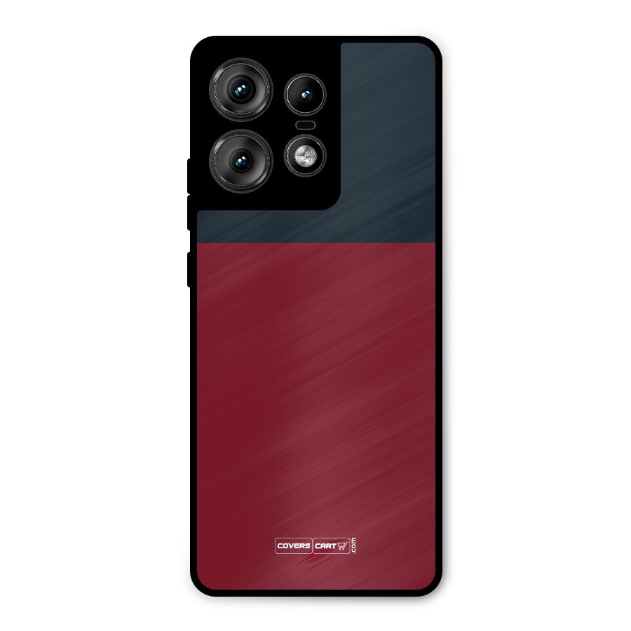 Maroon and Navy Blue Metal Back Case for Motorola Edge 50 Pro