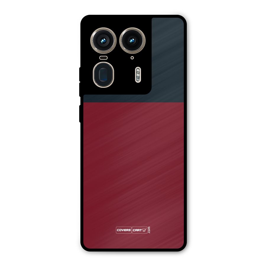 Maroon and Navy Blue Metal Back Case for Motorola Edge 50 Ultra