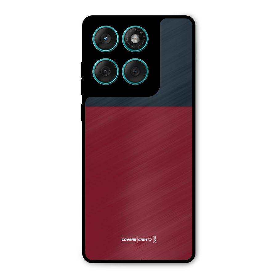 Maroon and Navy Blue Metal Back Case for Motorola Edge 60 Fusion