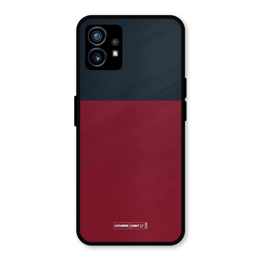 Maroon and Navy Blue Metal Back Case for Nothing Phone 1