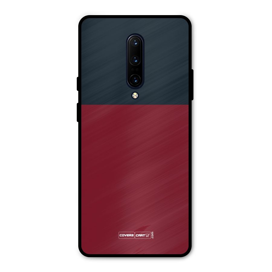 Maroon and Navy Blue Metal Back Case for OnePlus 7 Pro