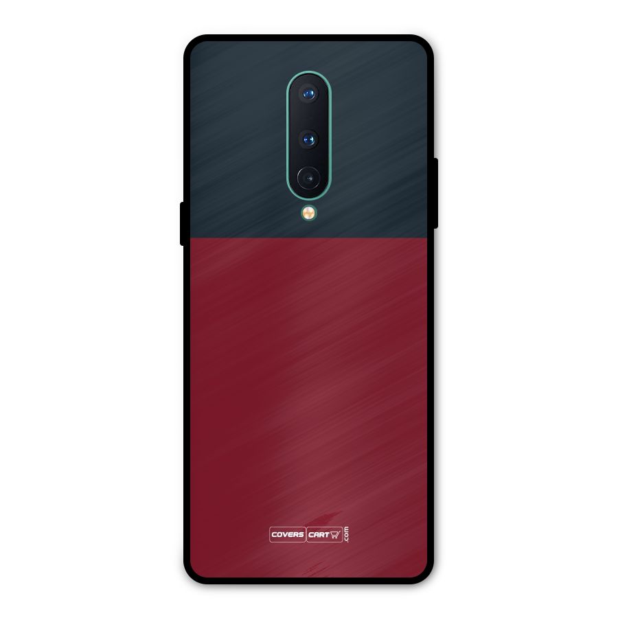Maroon and Navy Blue Metal Back Case for OnePlus 8