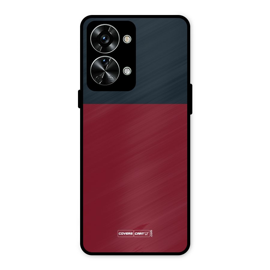 Maroon and Navy Blue Metal Back Case for OnePlus Nord 2T