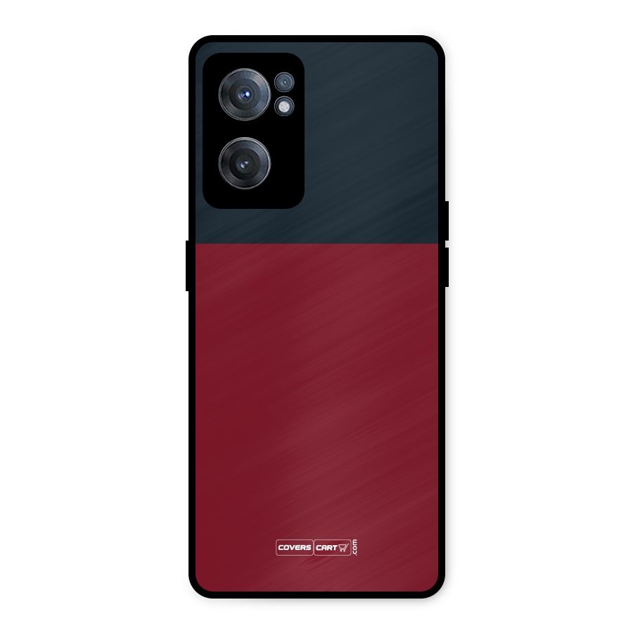 Maroon and Navy Blue Metal Back Case for OnePlus Nord CE 2 5G