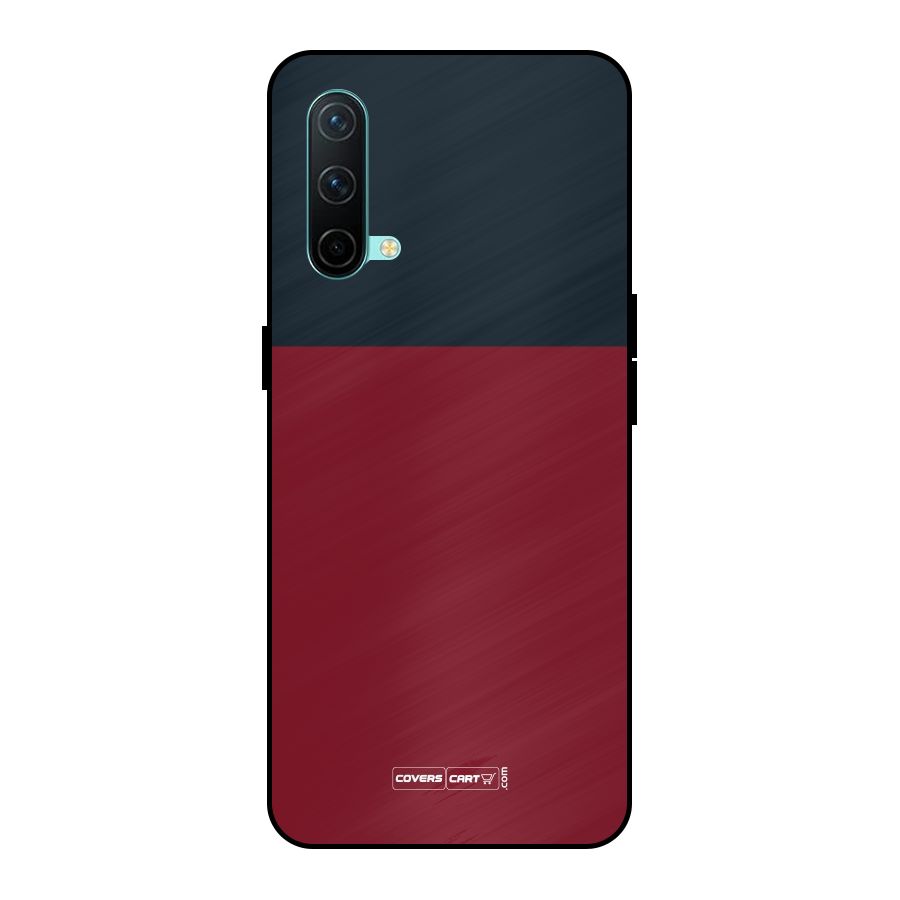 Maroon and Navy Blue Metal Back Case for OnePlus Nord CE 5G