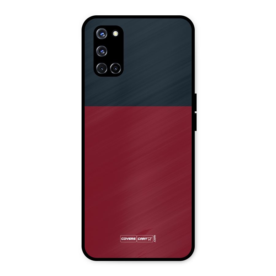 Maroon and Navy Blue Metal Back Case for Oppo A52