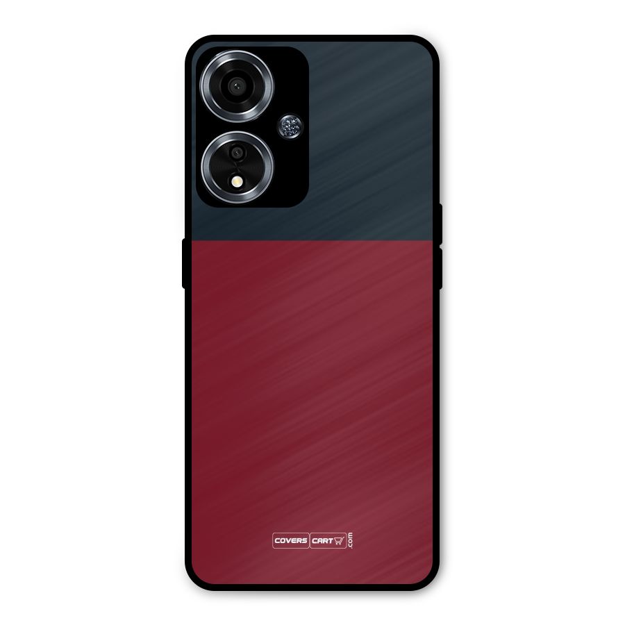 Maroon and Navy Blue Metal Back Case for Oppo A59