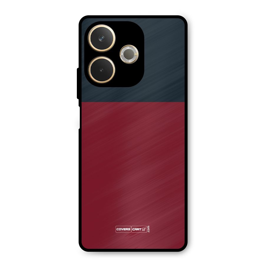 Maroon and Navy Blue Metal Back Case for Oppo A5 Pro