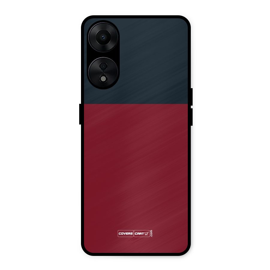 Maroon and Navy Blue Metal Back Case for Oppo A78 5G