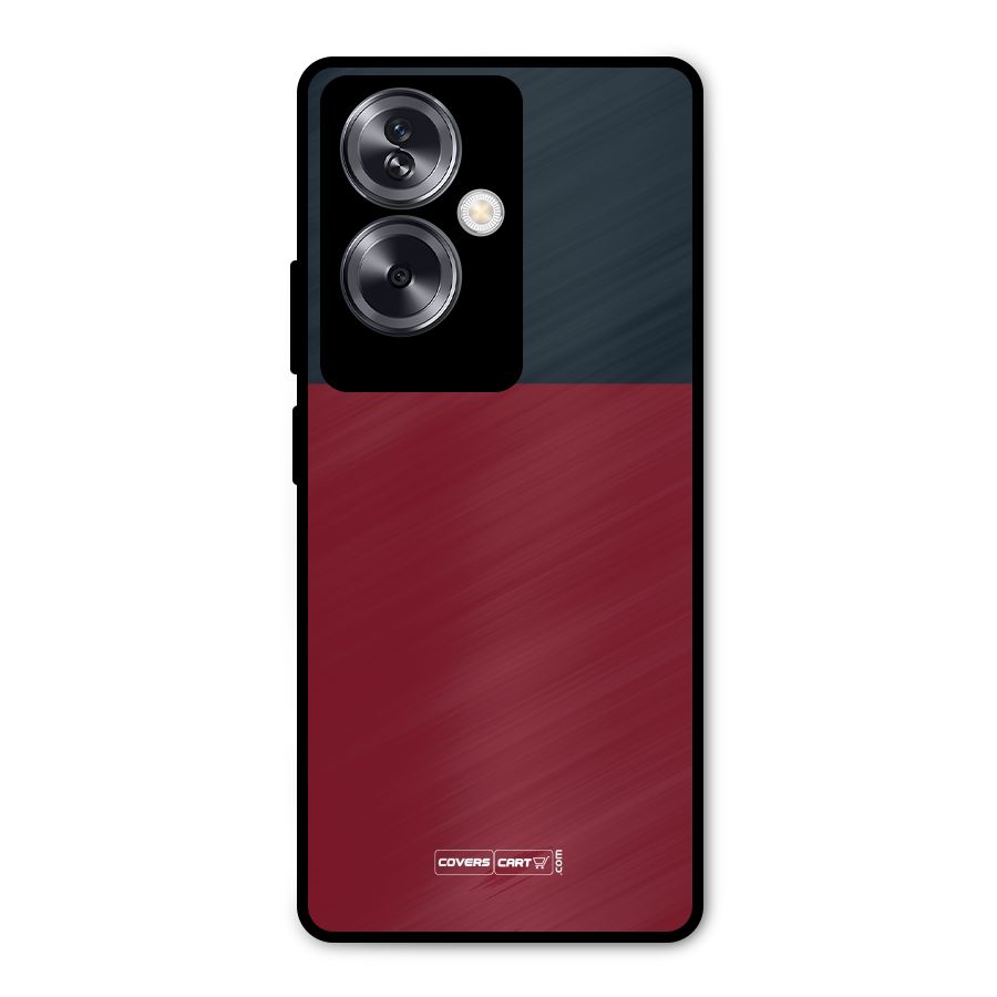 Maroon and Navy Blue Metal Back Case for Oppo A79 5G