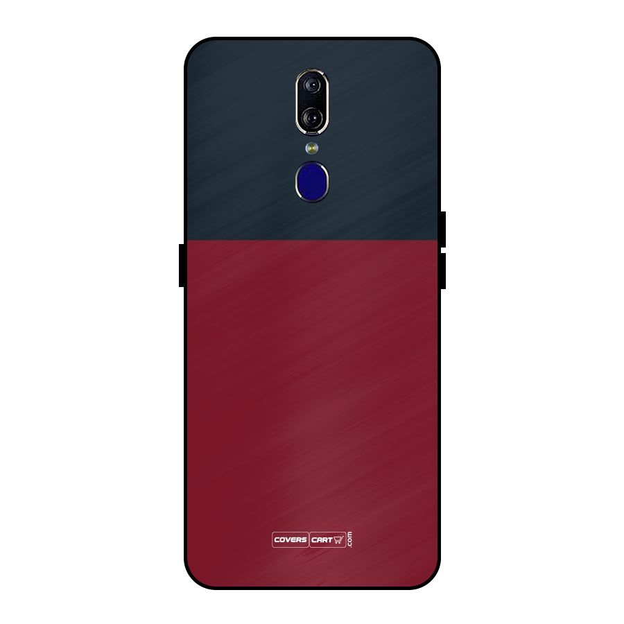 Maroon and Navy Blue Metal Back Case for Oppo F11