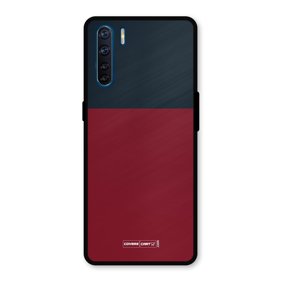 Maroon and Navy Blue Metal Back Case for Oppo F15