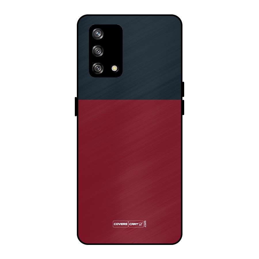 Maroon and Navy Blue Metal Back Case for Oppo F19