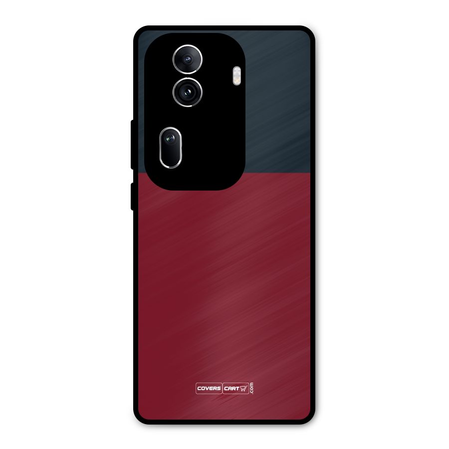 Maroon and Navy Blue Metal Back Case for Oppo Reno11 Pro 5G