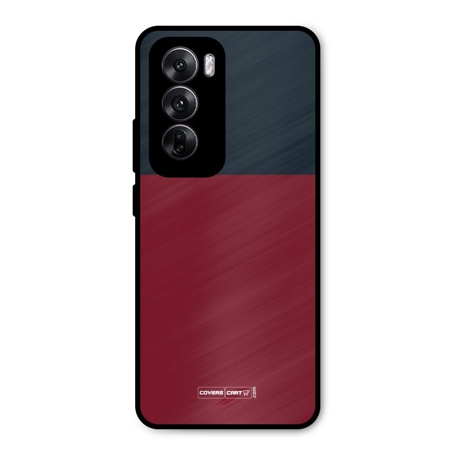 Maroon and Navy Blue Metal Back Case for Oppo Reno12
