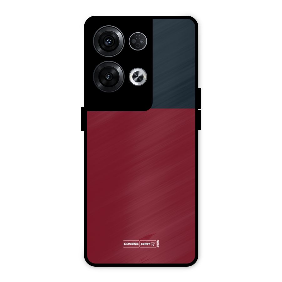 Maroon and Navy Blue Metal Back Case for Oppo Reno8 Pro 5G