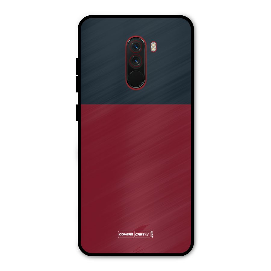 Maroon and Navy Blue Metal Back Case for Poco F1
