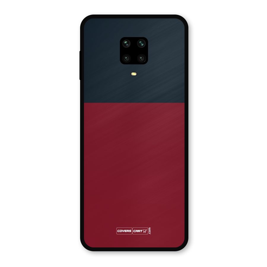 Maroon and Navy Blue Metal Back Case for Poco M2