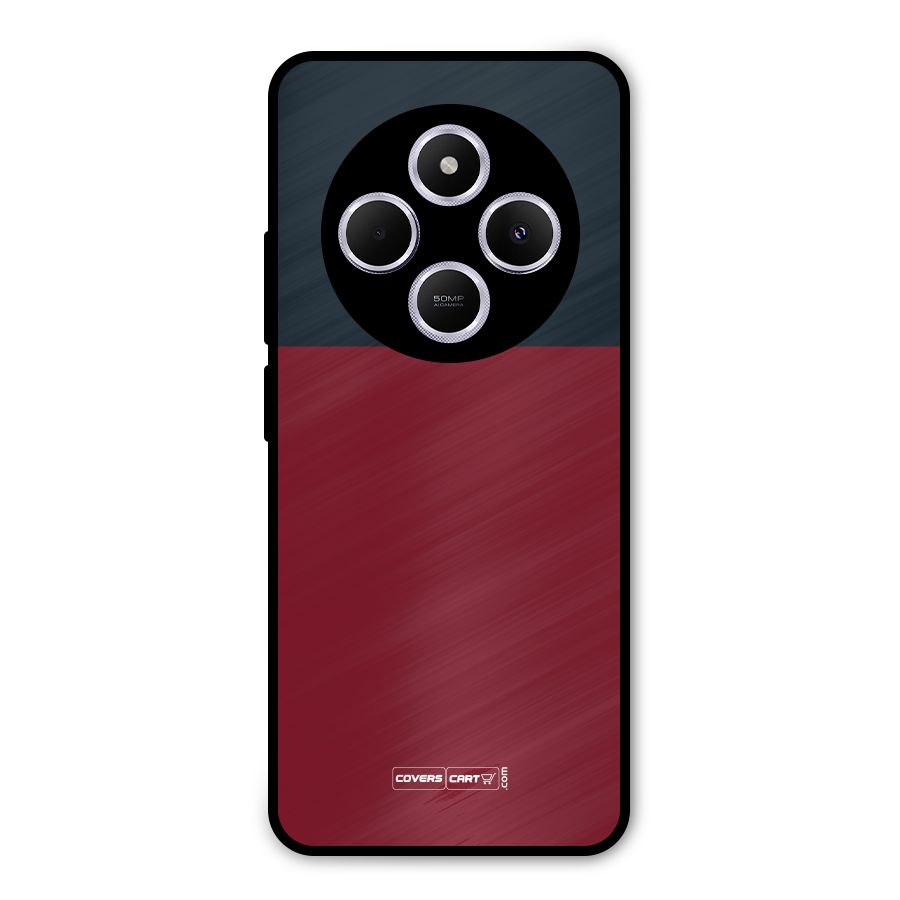 Maroon and Navy Blue Metal Back Case for Poco M7