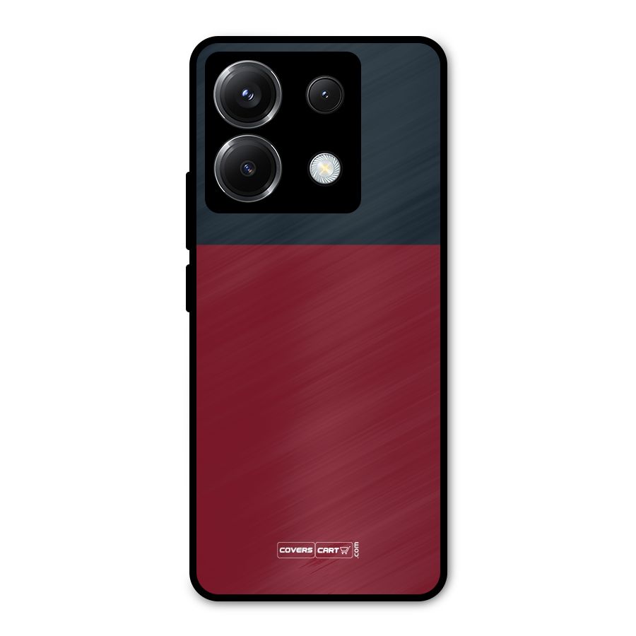 Maroon and Navy Blue Metal Back Case for Poco X6
