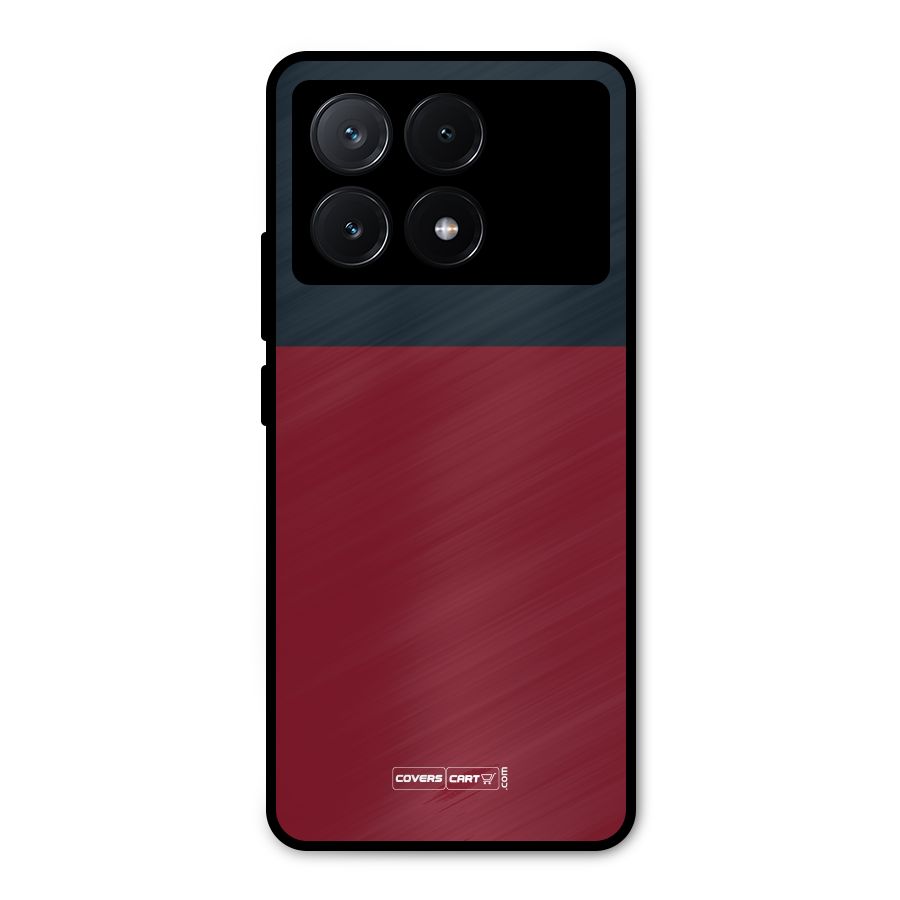 Maroon and Navy Blue Metal Back Case for Poco X6 Pro