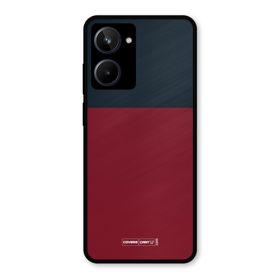 Maroon and Navy Blue Metal Back Case for Realme 10