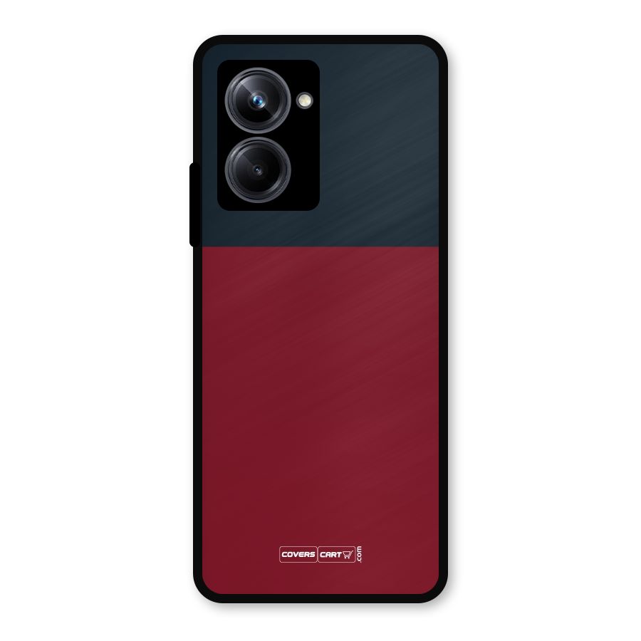 Maroon and Navy Blue Metal Back Case for Realme 10 Pro