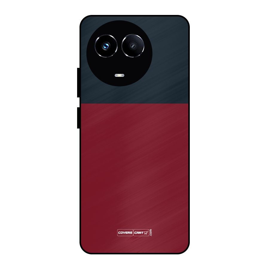 Maroon and Navy Blue Metal Back Case for Realme 11X