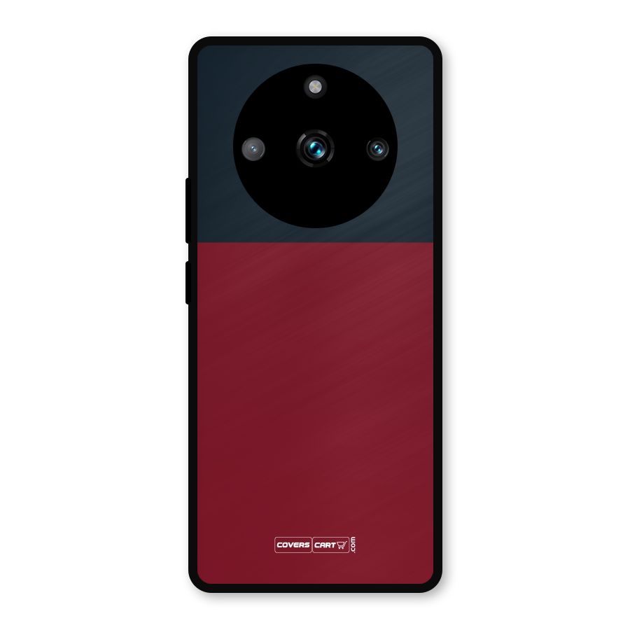 Maroon and Navy Blue Metal Back Case for Realme 11 Pro