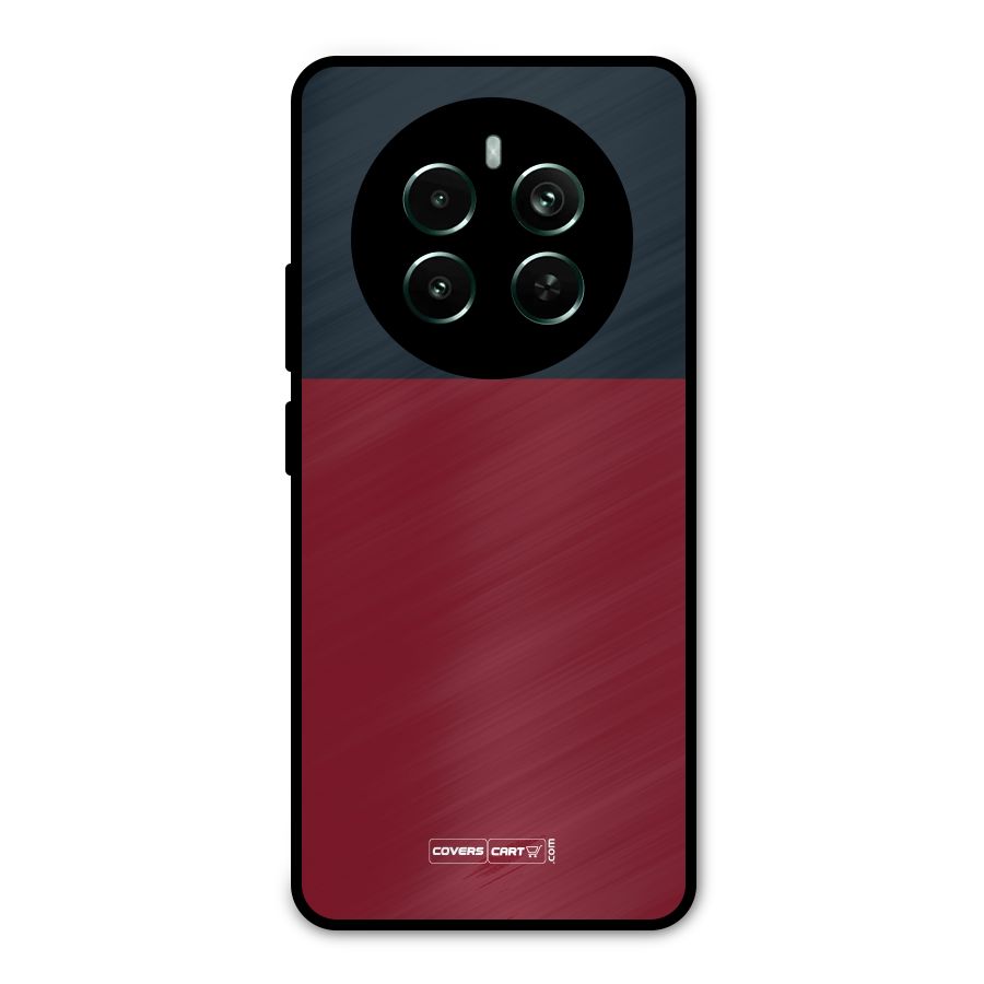 Maroon and Navy Blue Metal Back Case for Realme 12 Pro Plus