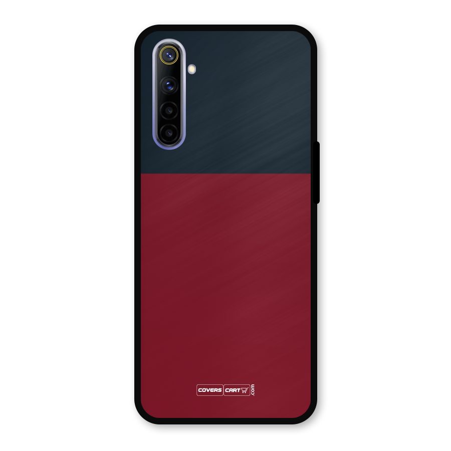 Maroon and Navy Blue Metal Back Case for Realme 6i