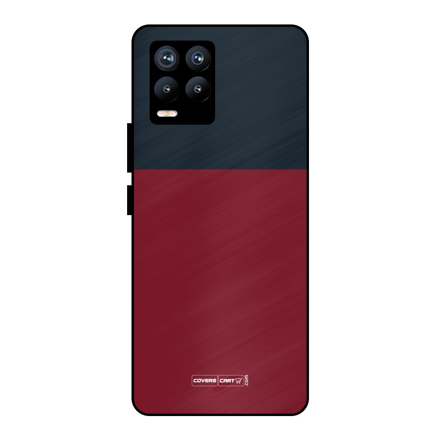 Maroon and Navy Blue Metal Back Case for Realme 8
