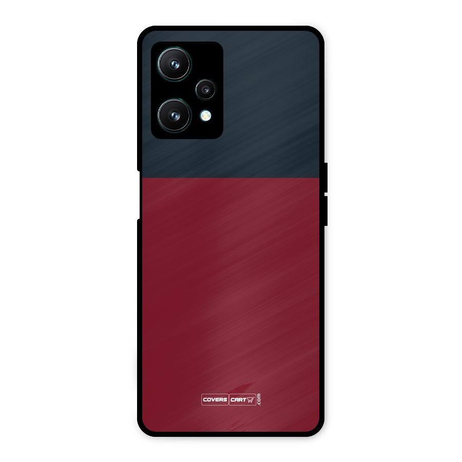 Maroon and Navy Blue Metal Back Case for Realme 9 Pro 5G