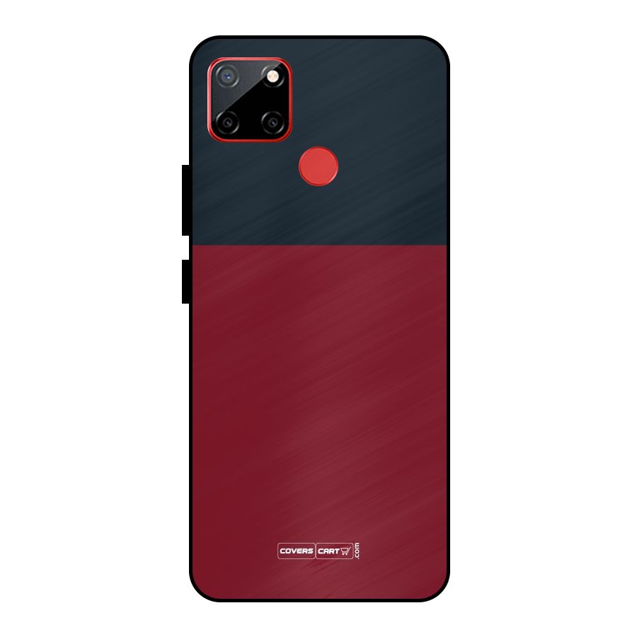 Maroon and Navy Blue Metal Back Case for Realme C12