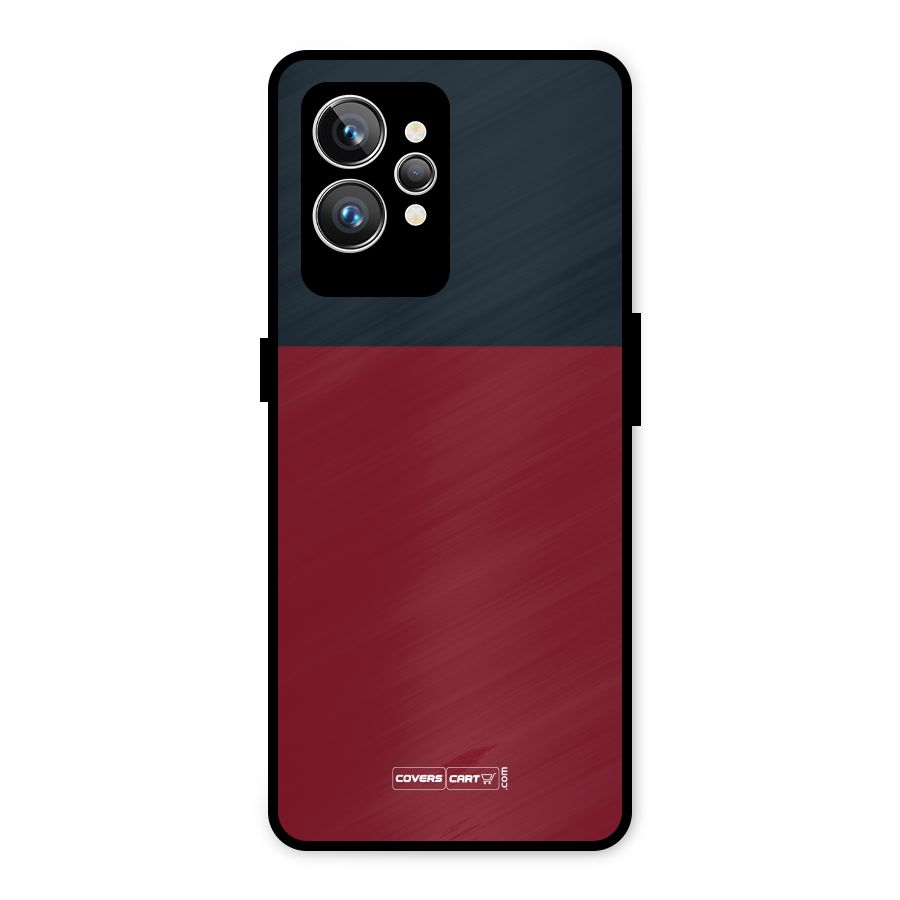 Maroon and Navy Blue Metal Back Case for Realme GT2 Pro