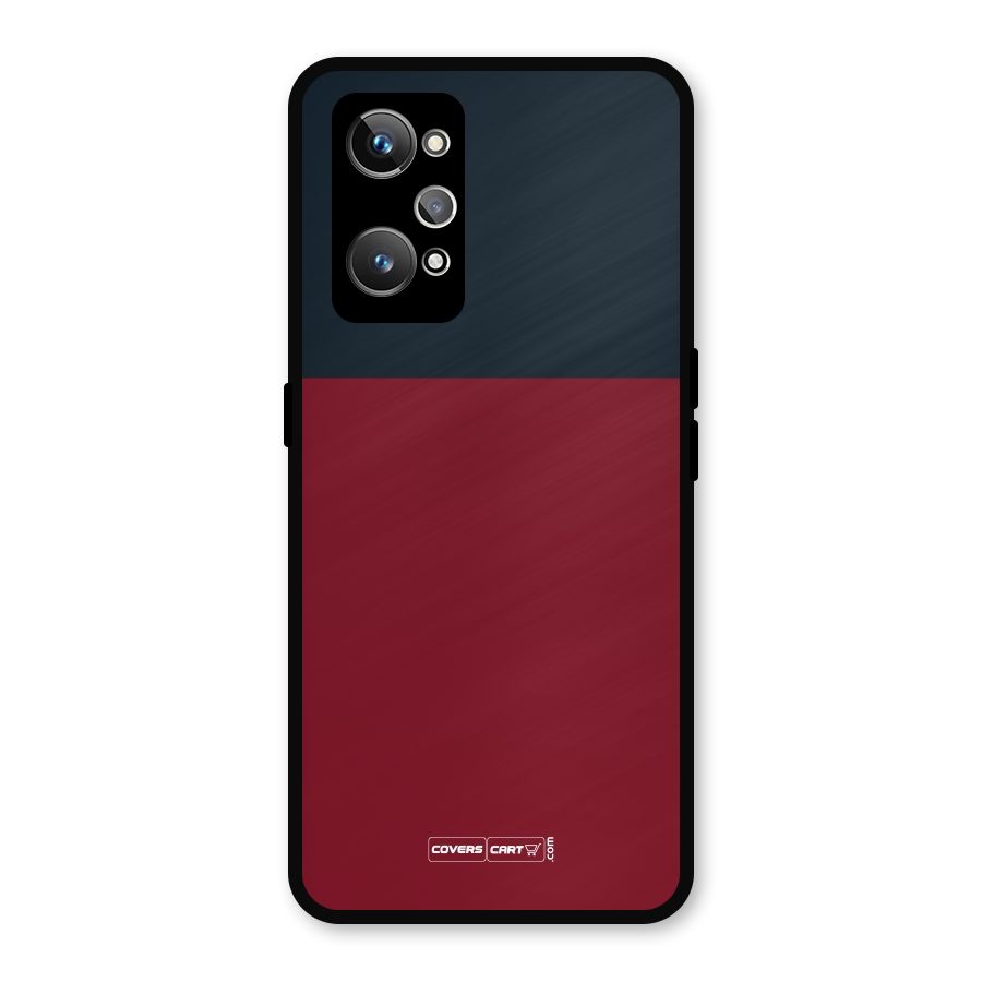 Maroon and Navy Blue Metal Back Case for Realme GT 2