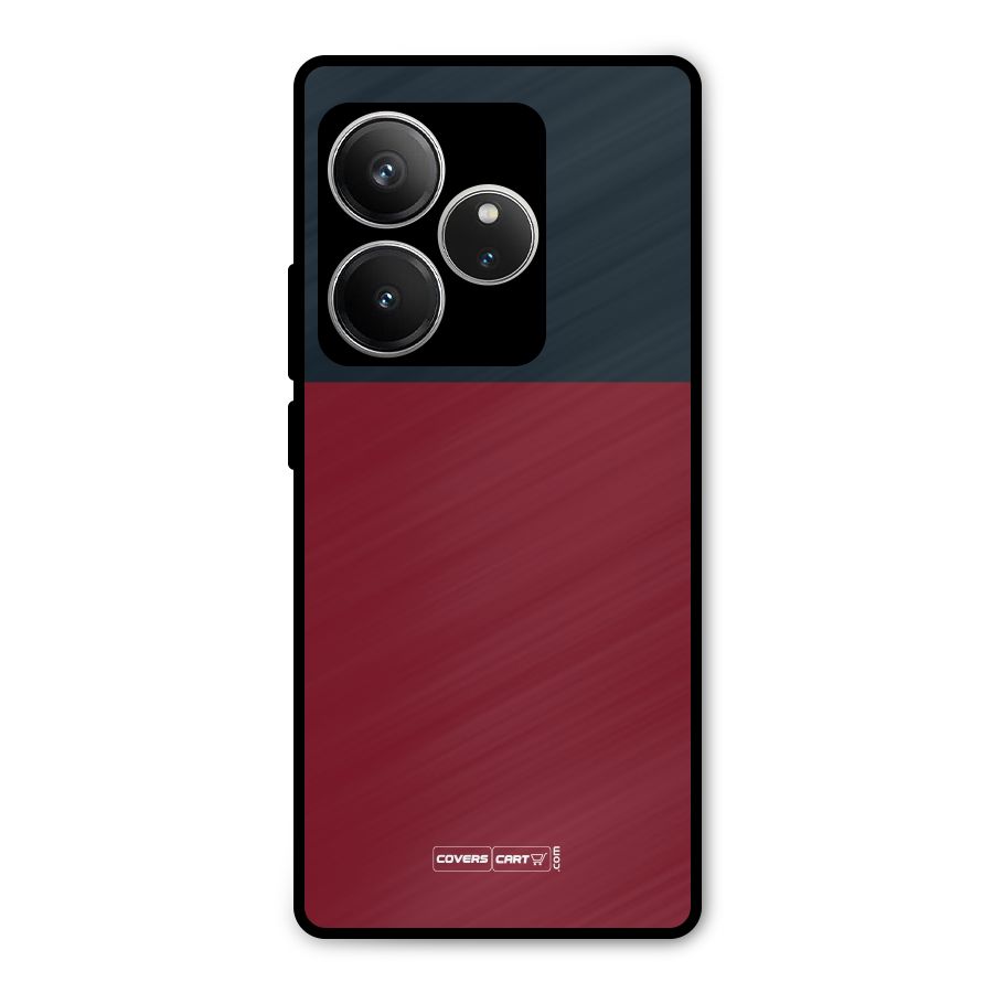 Maroon and Navy Blue Metal Back Case for Realme GT 6