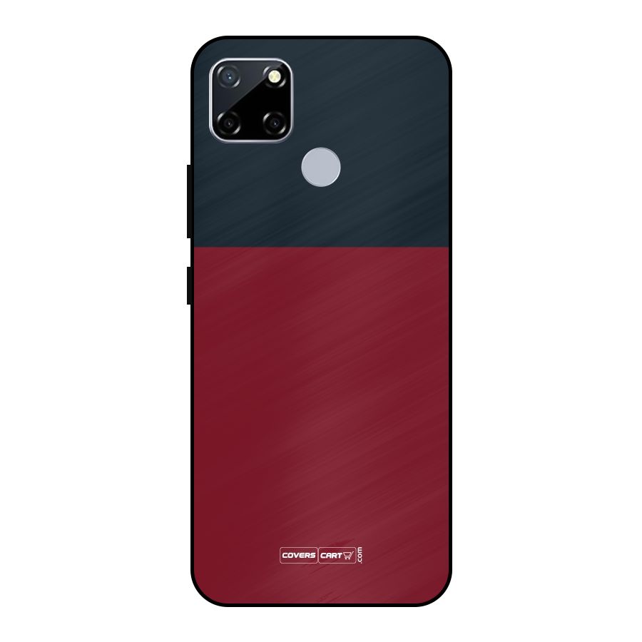 Maroon and Navy Blue Metal Back Case for Realme Narzo 20